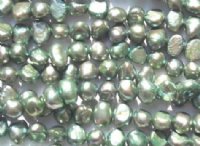 FWP 16inch Strand of 6x5mm Antique Green Pearls